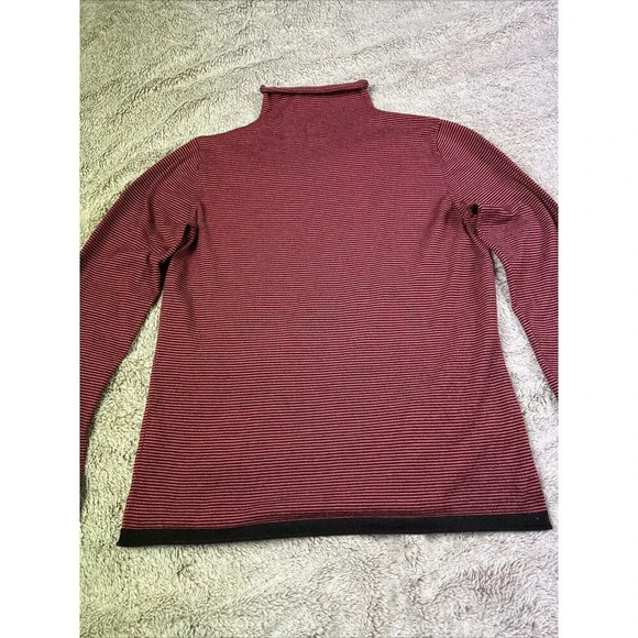 Title Nine Sweater Red Striped Long Sleeve Striped Mock Neck Size Large - Picture 14 of 16